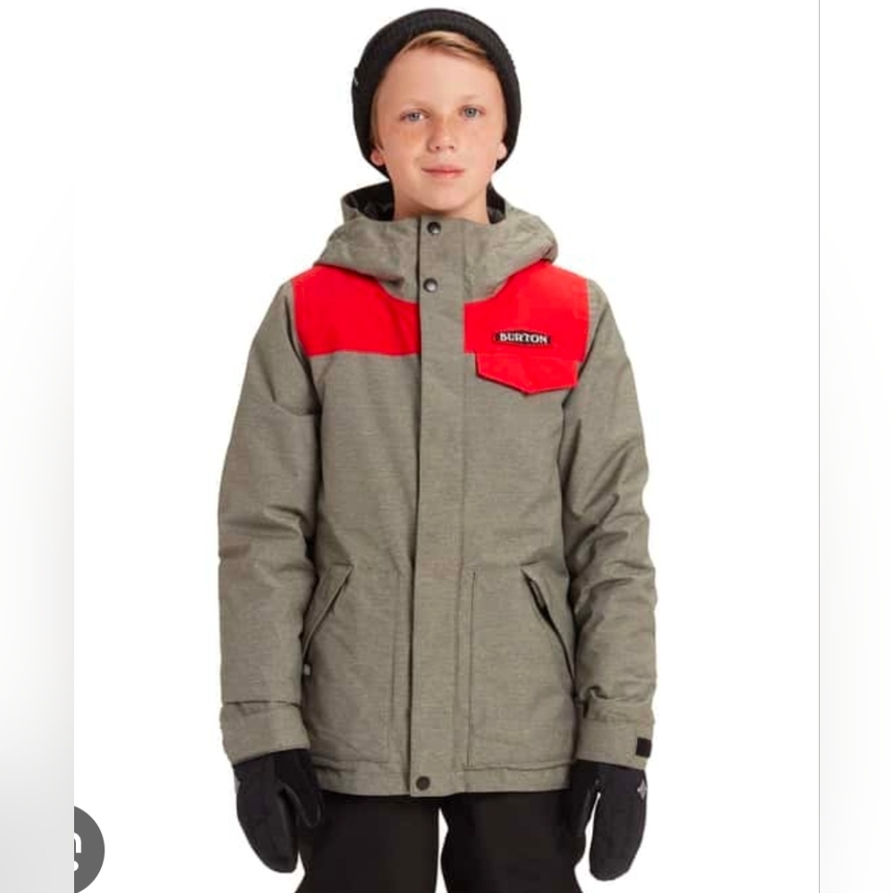 Burton Kids Raincoat in Olive and Red